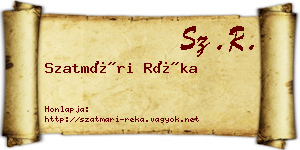 Szatmári Réka névjegykártya